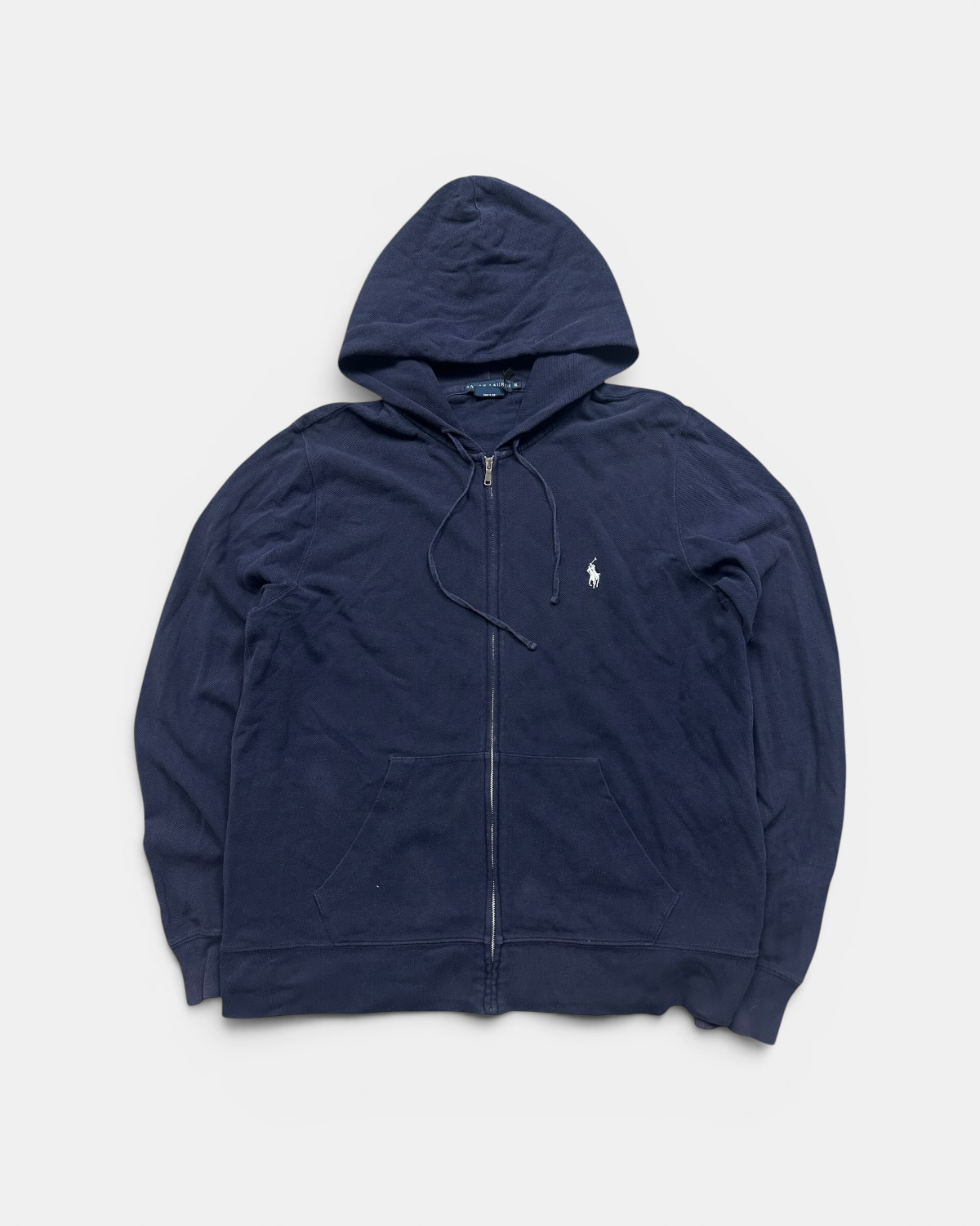 NAVY POLO RALPH LAUREN PONY ZIP HOODIE (W)