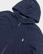NAVY POLO RALPH LAUREN PONY ZIP HOODIE (W)