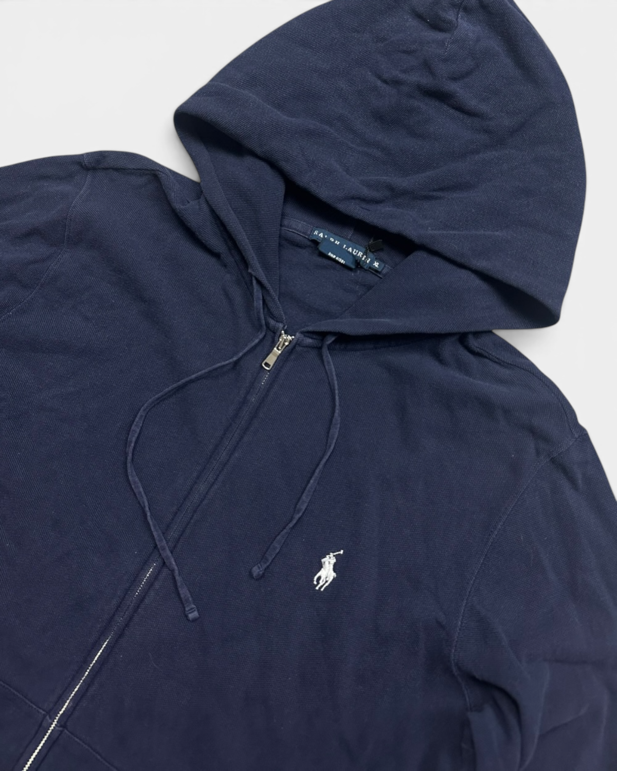 NAVY POLO RALPH LAUREN PONY ZIP HOODIE (W)
